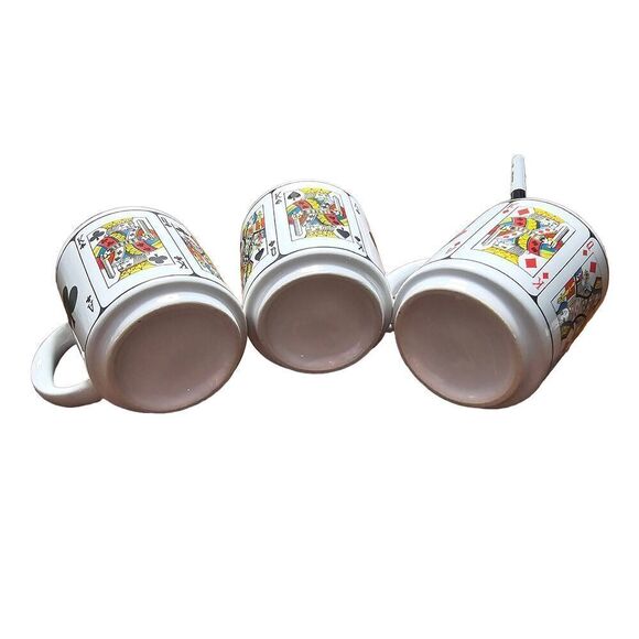 Mugs Coffee Cups Image of Playing Cards Quantity Three Vintage 3 Black Spade Clo - Picture 5 of 5
